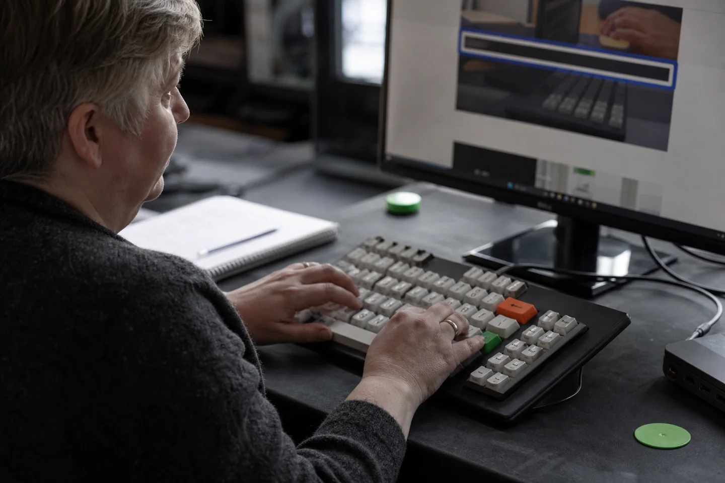 Website tester using only a keyboard while checking a business website