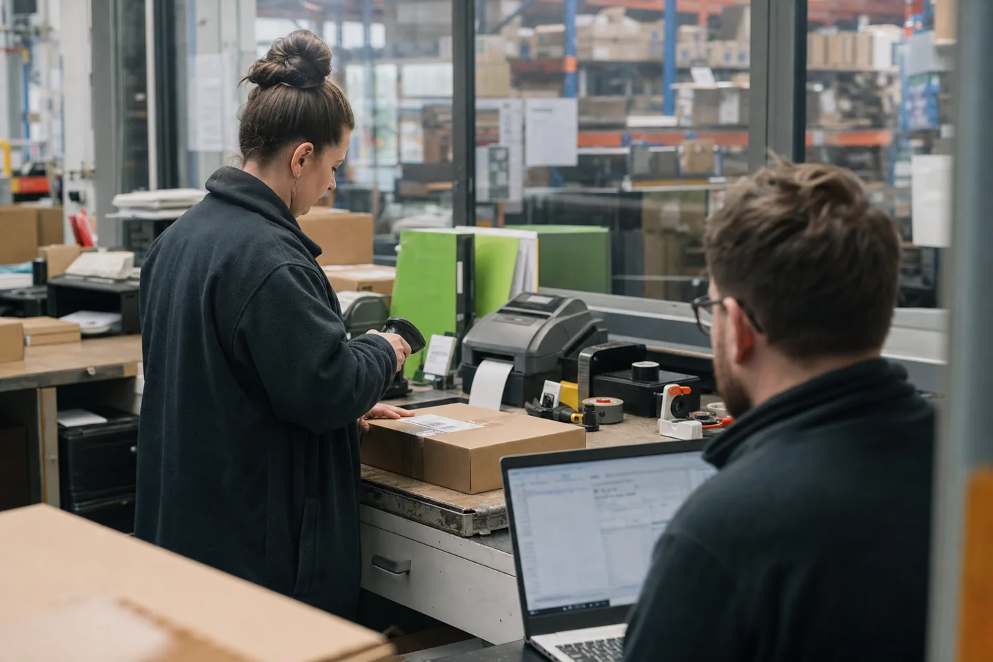 Operations staff testing an order and warehouse workflow together