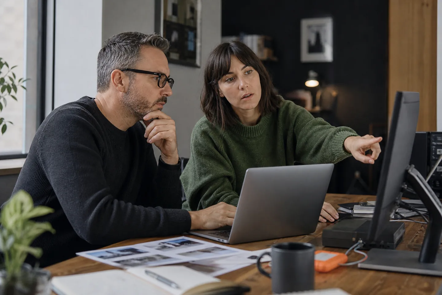 Content editor and developer checking a WordPress website before launch